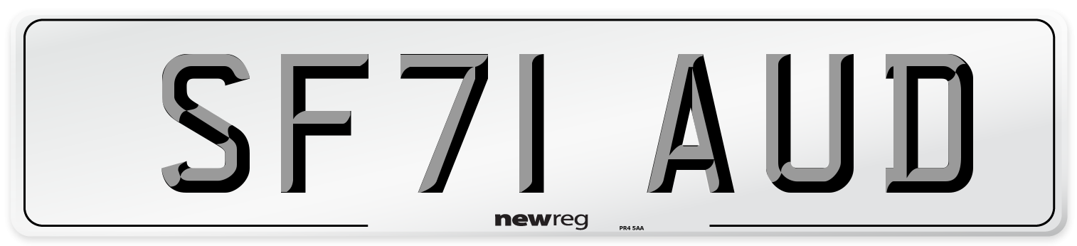 SF71 AUD Number Plate from New Reg